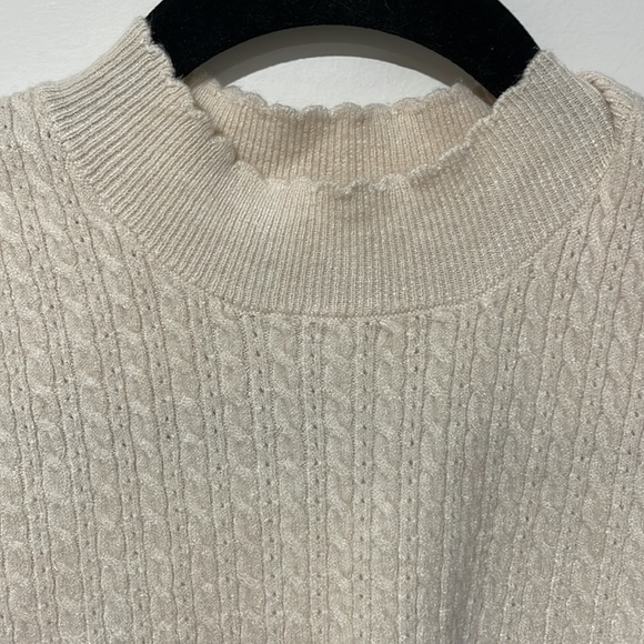 Zara Mock Neck Cable Knit Vest - Picture 2 of 4